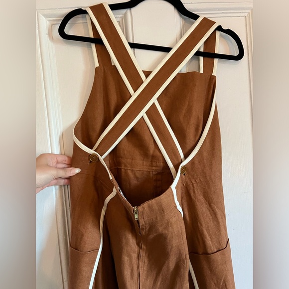 NWT Tuckernuck Oroton Linen Apron Dress | US Sz 10, AU Sz 14 - Picture 9 of 12